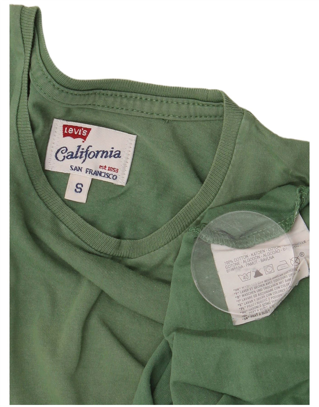 Levi's Hombre Camiseta Top Small Verde Algodón