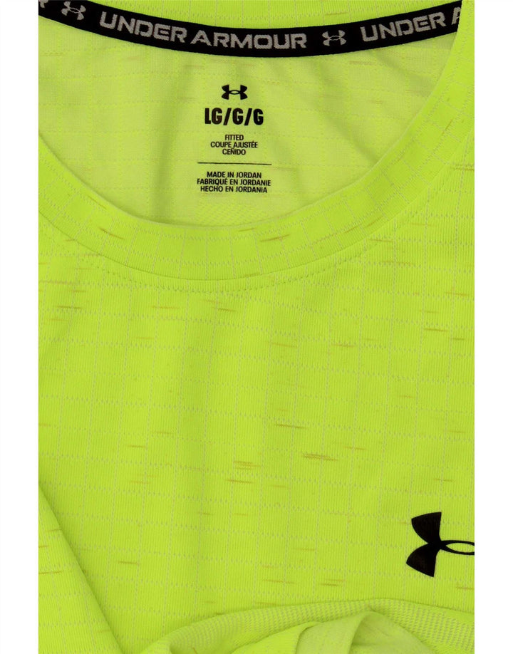 Under Armour Camiseta ajustada para hombre, talla grande, moteada en amarillo