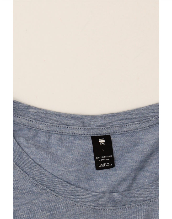 G-STAR Mens T-Shirt Top Large Blue Flecked Cotton Vintage G-Star and Second-Hand G-Star from Messina Hembry 