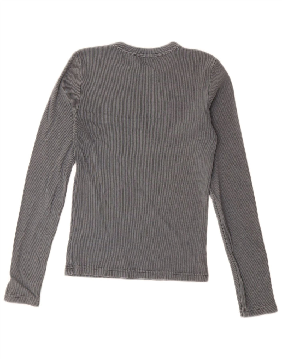 Zara Mujer Top Manga Larga UK 42 Gris Medio