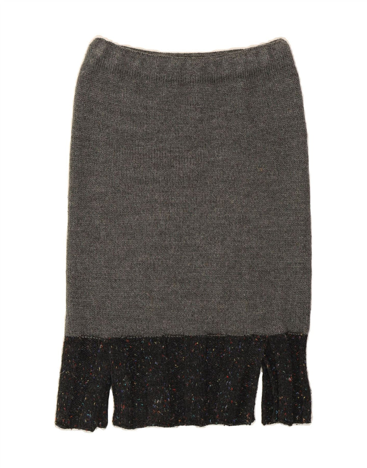 VINTAGE Womens Straight Skirt W28 Medium Grey Colourblock Vintage Vintage and Second-Hand Vintage from Messina Hembry 