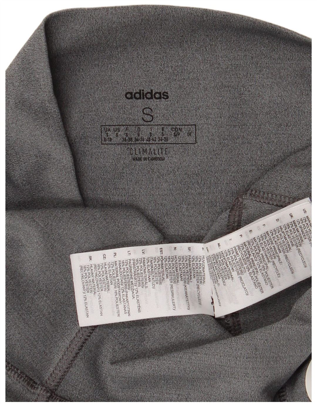 Adidas - Leggings gráficos Climalite para mujer, talla 8/10, color gris pequeño