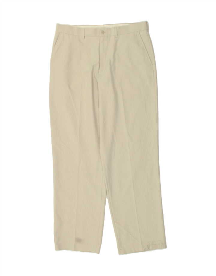 IZOD Mens Straight Chino Trousers W34 L32 Beige Polyester Vintage Izod and Second-Hand Izod from Messina Hembry 
