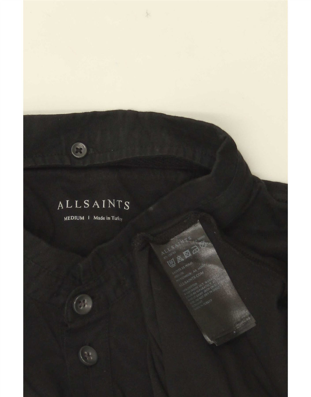 All Saints Polo Hombre Algodón Negro Mediano