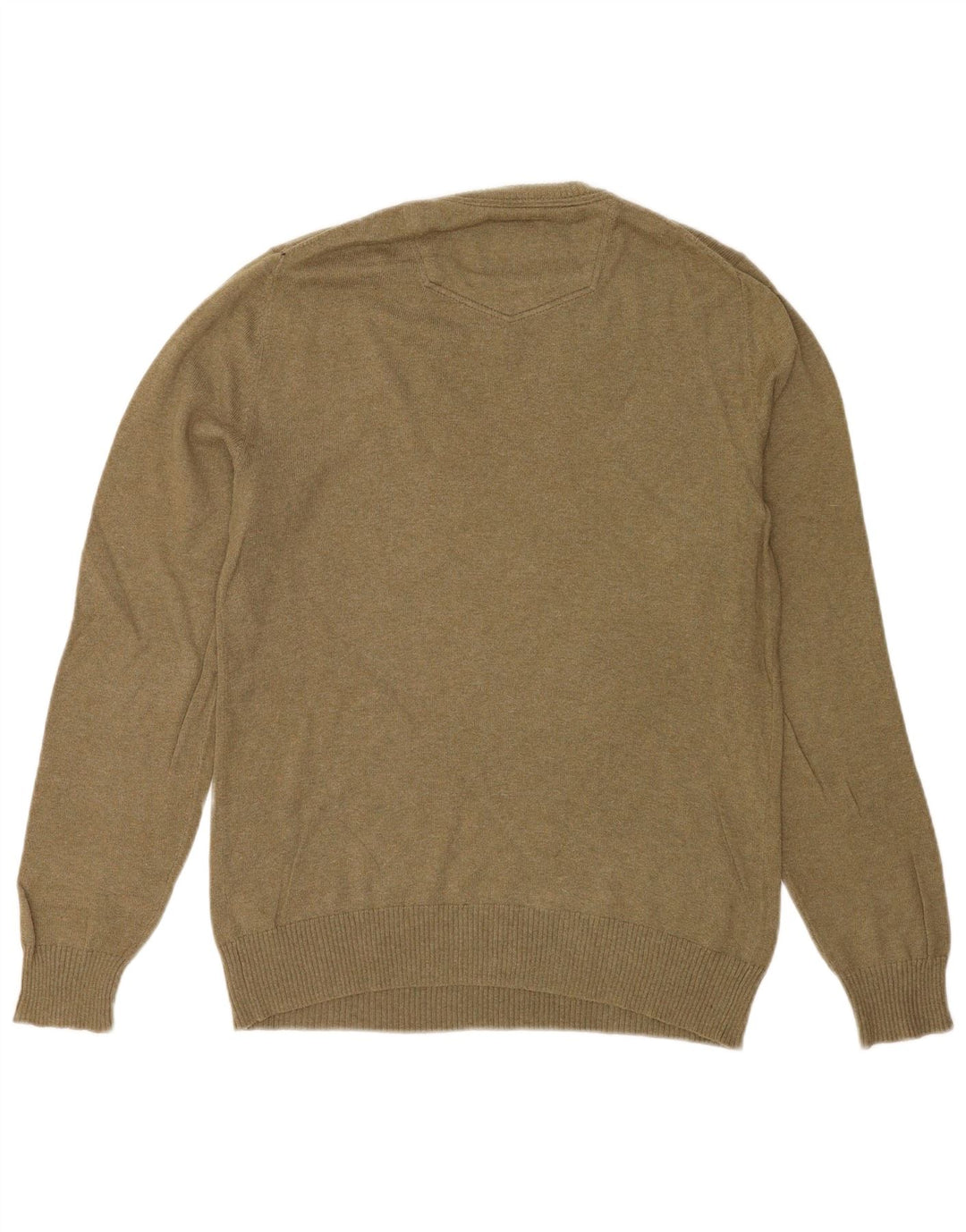 Jersey con cuello en V para hombre Fat Face Small Khaki Cotton
