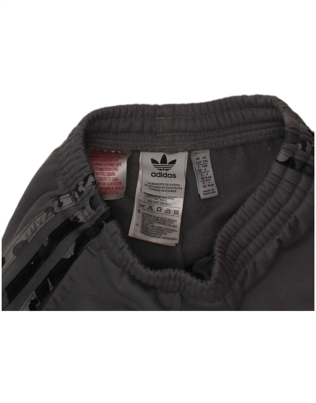 ADIDAS Pantalones de chándal para niño Joggers 5-6 años Gris Camuflaje Algodón