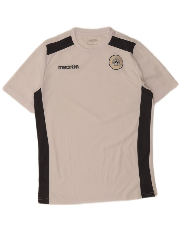 Macron Hombre Udinese Calcio Camiseta Estampada Top Small Blanco Colorblock