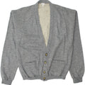 VINTAGE Hombres Cardigan Suéter Grande Gris Algodón