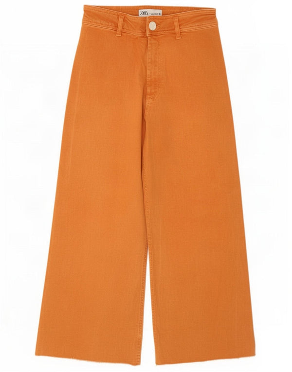 Zara Vaqueros Rectos The Marine Crop para Mujer EU 40 Medium W30 L25 Naranja