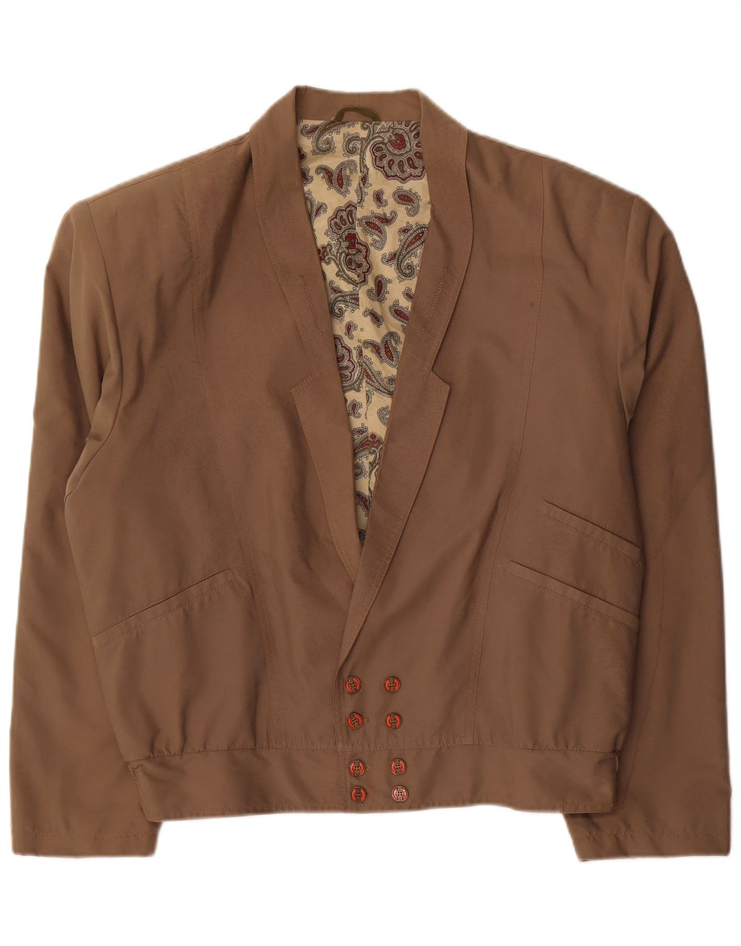 Mancini Chaqueta bomber de doble botonadura para hombre UK 42 XL Poliéster beige