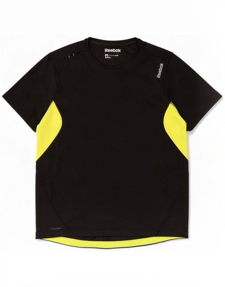 Camiseta Reebok Hombre Top Medium Negro Colorblock Poliéster