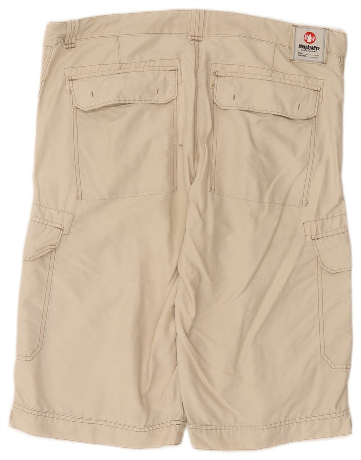 Murphy & Nye Pantalones cortos cargo para hombre W38 XL Algodón beige