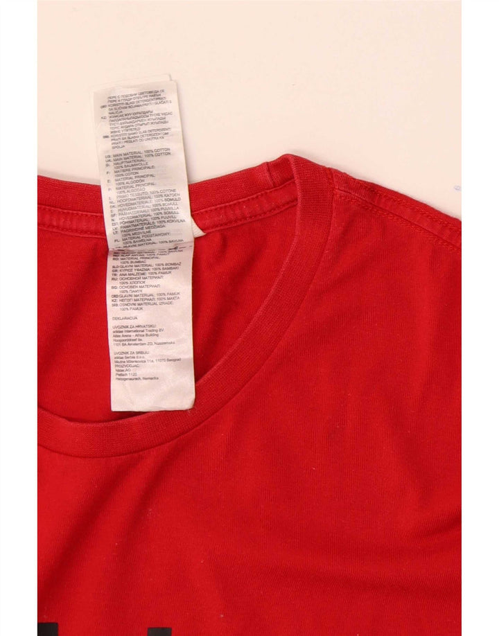 Adidas - Camiseta gráfica para hombre, color rojo medio, algodón