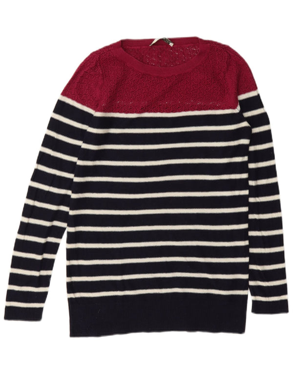 Oasis - Jersey para mujer con cuello barco, talla 6, XS, algodón a rayas, color azul marino