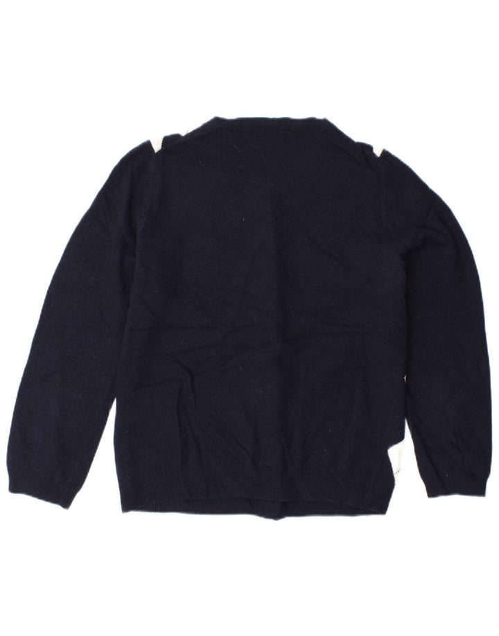 J. CREW Suéter tipo cárdigan para hombre UK 6 XS Azul marino Argyle/Diamante