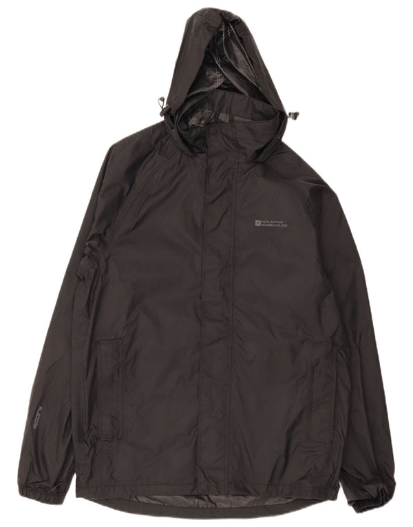 Mountain Warehouse Chaqueta impermeable con capucha para hombre UK 34 XS Black Nylon Sports