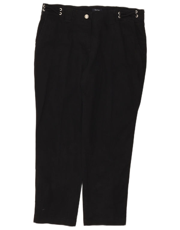 Nautica Pantalones cortos ajustados para mujer US 12 Large W34 L26 Algodón negro