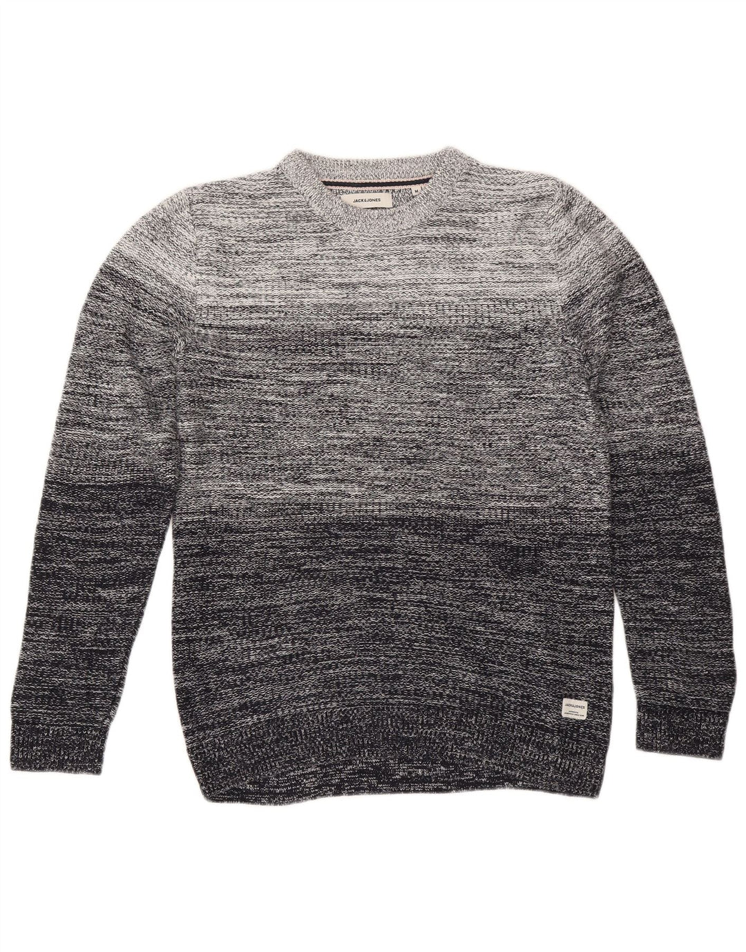 Jack & Jones Hombre Jersey Con Cuello Redondo De Algodón A Rayas Gris Medio