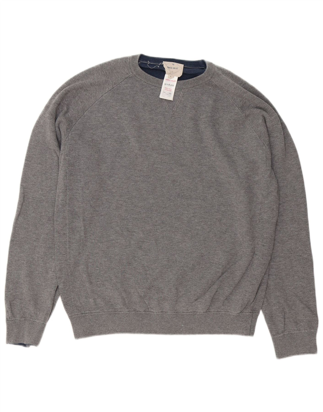 Jersey de hombre con cuello redondo de algodón gris medio de White Stuff