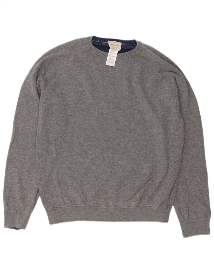 Jersey de hombre con cuello redondo de algodón gris medio de White Stuff