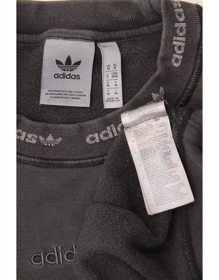 ADIDAS Hombre Graphic Loose Fit Sudadera Jumper Algodón Gris Medio
