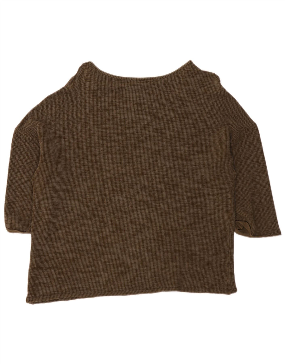 Zara Mujer Top Extragrande Manga 3/4 UK 44 Viscosa Caqui Mediana