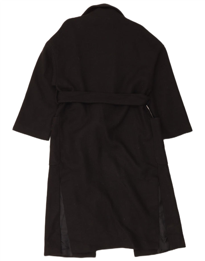 Zara Mujer Abrigo Extragrande UK 10 Small Lana Negra
