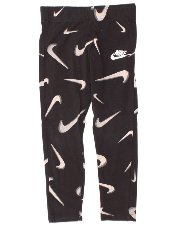 Puma Leggings gráficos ajustados para niñas 6-7 años XS Algodón negro