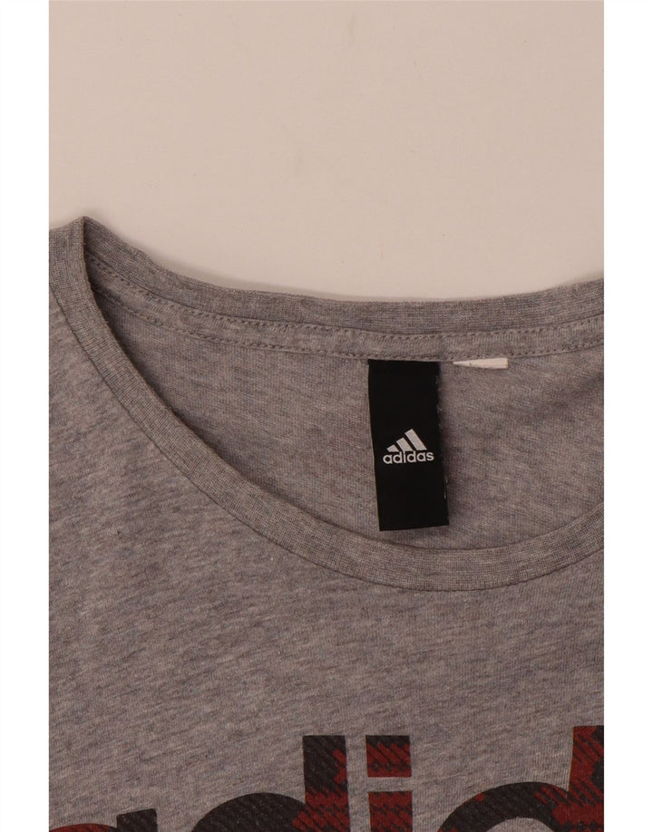 ADIDAS Camiseta gráfica para hombre Top Pequeño Gris