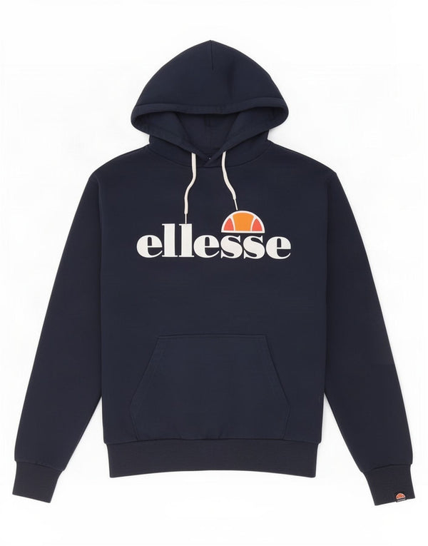 Ellesse Mens Graphic Hoodie Jumper Small Navy Blue Cotton