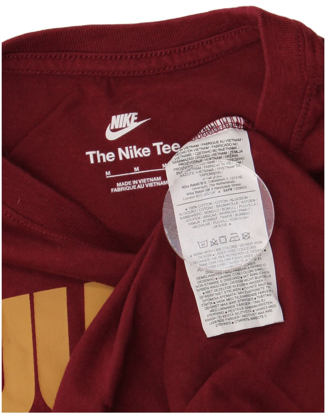 NIKE Camiseta gráfica para hombre Top Medium Borgoña Algodón