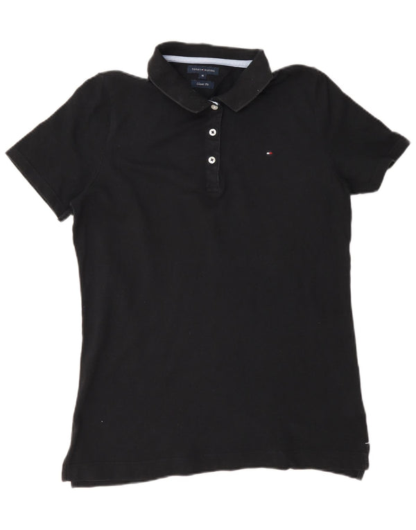 Tommy Hilfiger Polo de ajuste clásico para mujer UK 12 Mediano Algodón negro