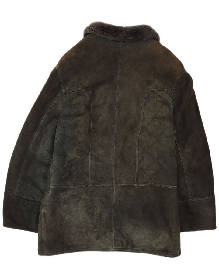 Dibi Chaqueta de piel de oveja para hombre Reino Unido 40 Grande Verde