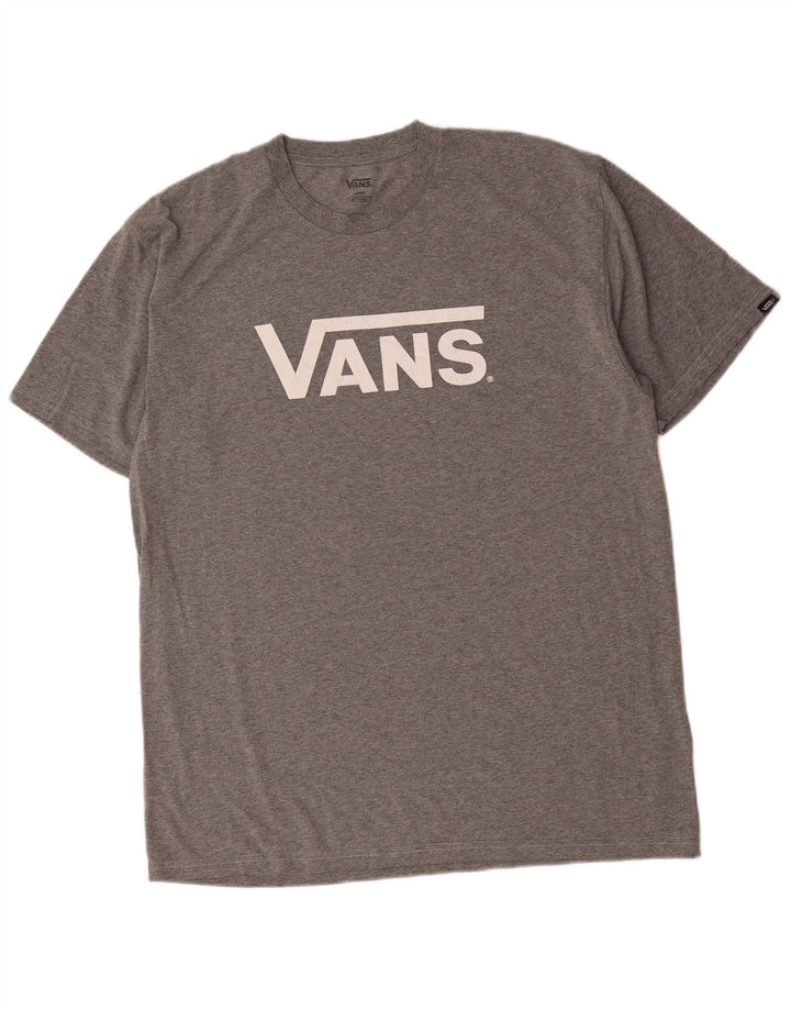 Vans - Camiseta gráfica para hombre, talla grande, algodón gris