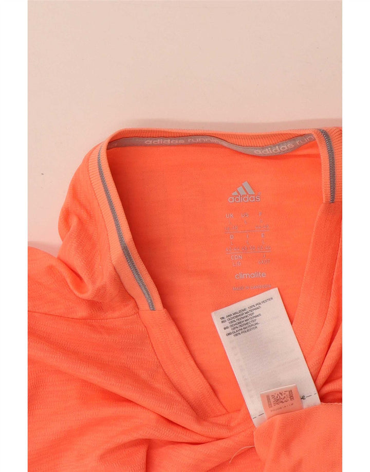 Adidas Mujer Climalite Top Manga Larga UK 16/18 Grande Naranja Poliéster