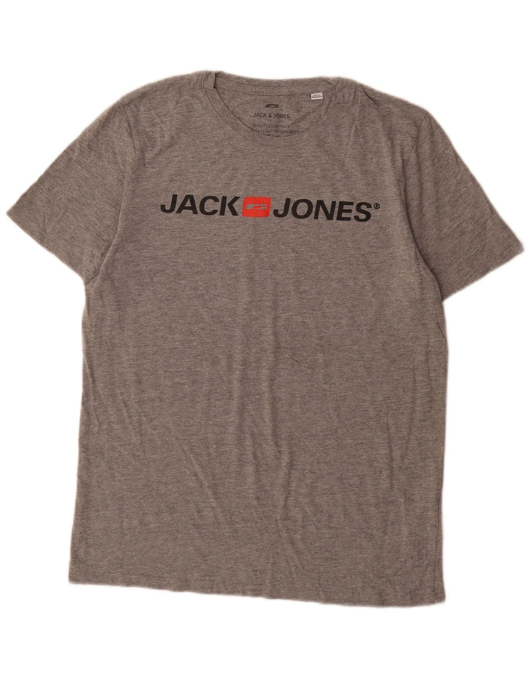 Jack & Jones - Camiseta gráfica para hombre, talla grande, algodón gris