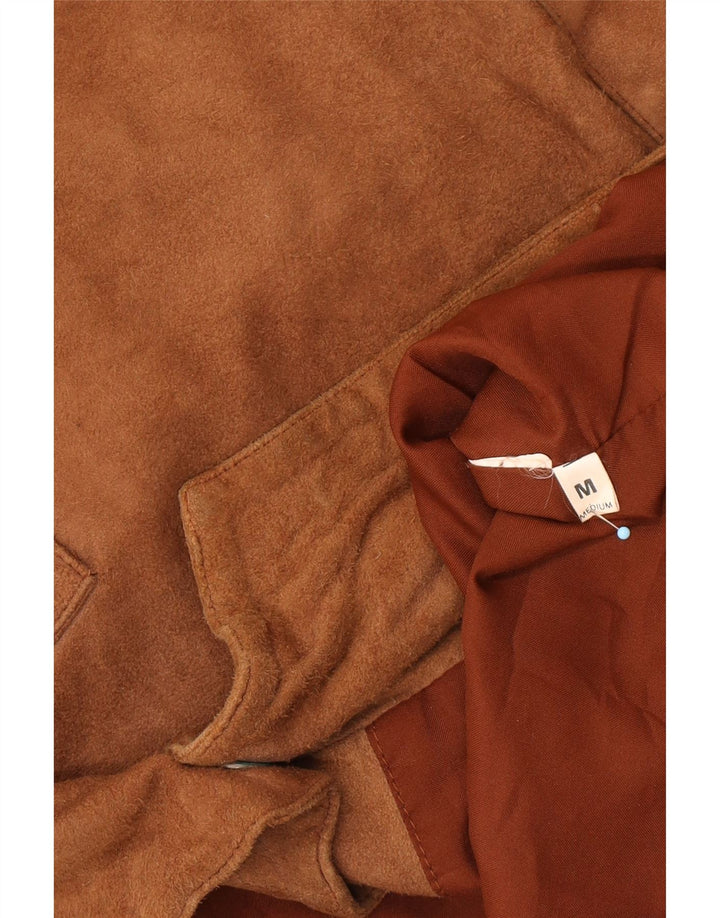 VINTAGE Chaleco de ante para hombre Marrón medio