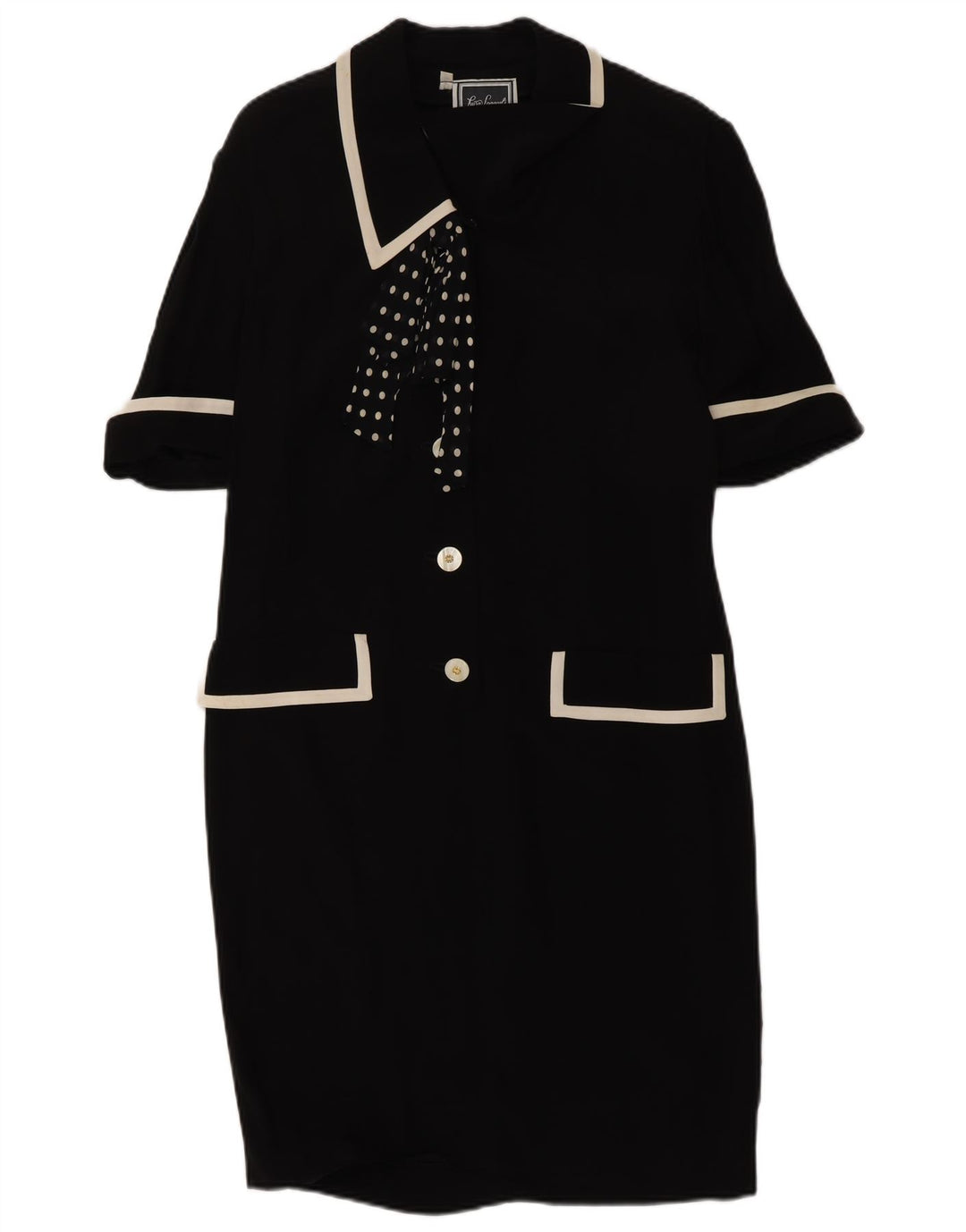 Luisa Spagnoli Vestido camisero con lazo frontal para mujer IT 42 Mediano Negro