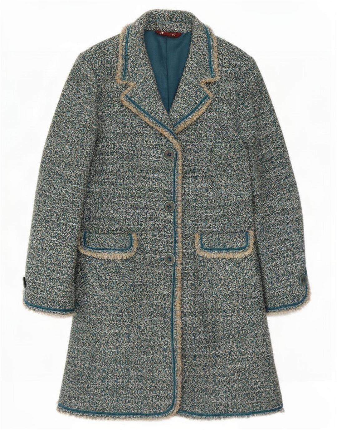 Monsoon Abrigo para mujer UK 44 Acrílico moteado azul medio