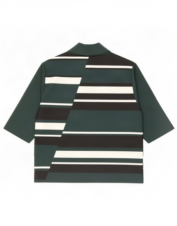 Zara Mujer Blusa Top UK 42 Poliéster Color Block Verde Medio