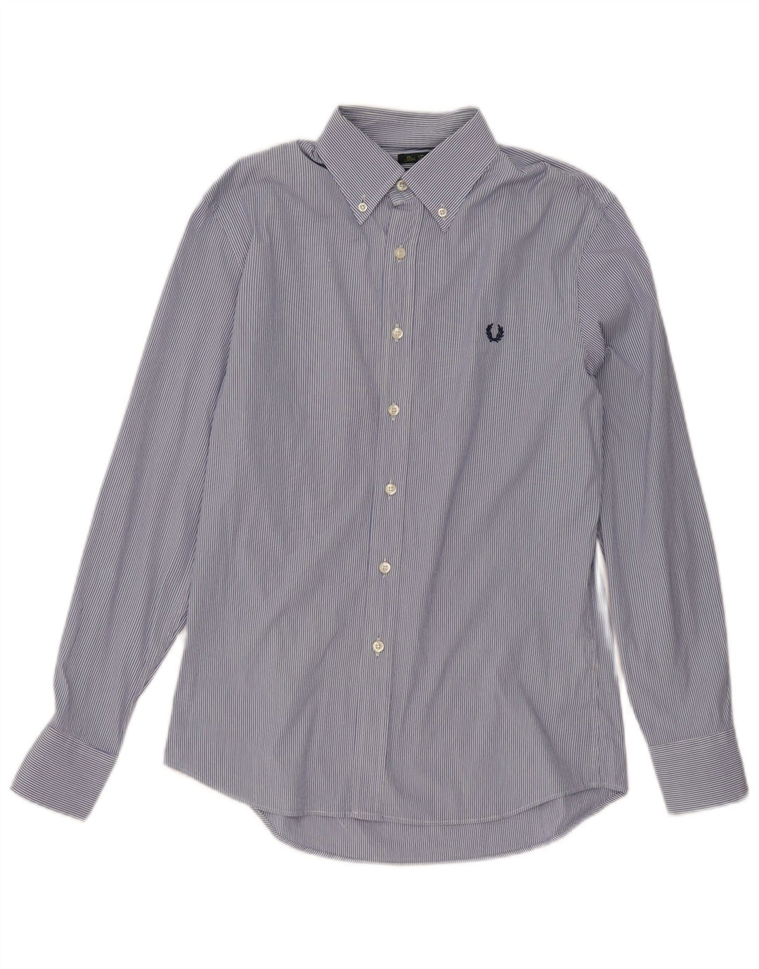 Camisa Fred Perry Hombre Slim Fit Clásica De Algodón A Rayas Azul Medio