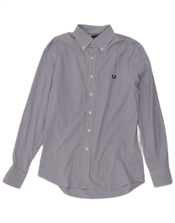 Camisa Fred Perry Hombre Slim Fit Clásica De Algodón A Rayas Azul Medio