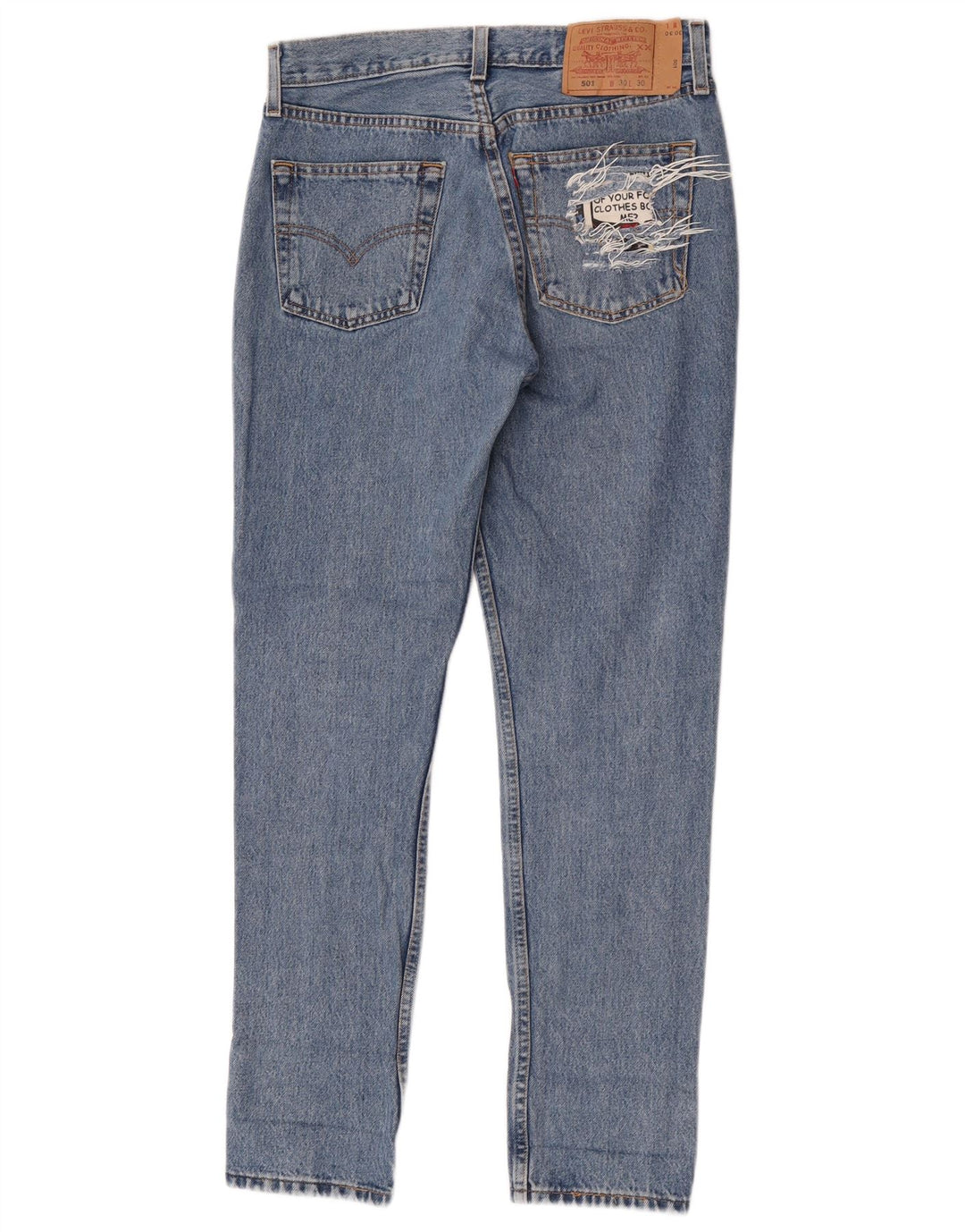 Levi's Mujer 501 Vaqueros Rectos Desgastados W30 L30 Algodón Azul