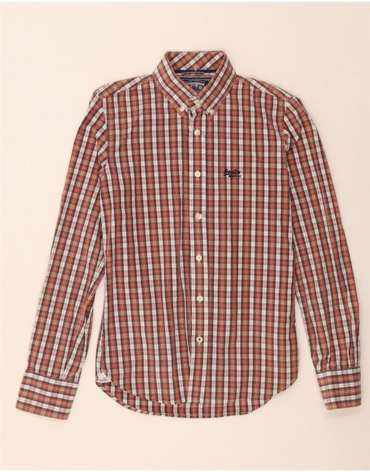 Camisa Superdry para hombre de algodón a cuadros multicolor mediano