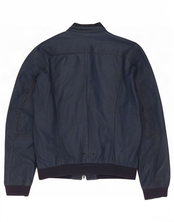 ESPADA. 6.6.44 Chaqueta bomber de cuero para hombre IT 52 Grande Azul marino