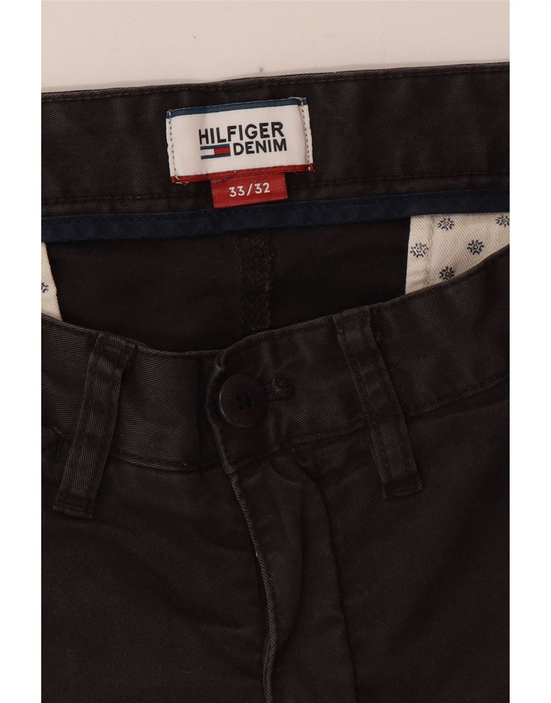 TOMMY HILFIGER Pantalón chino recto para hombre W33 L32 Algodón gris
