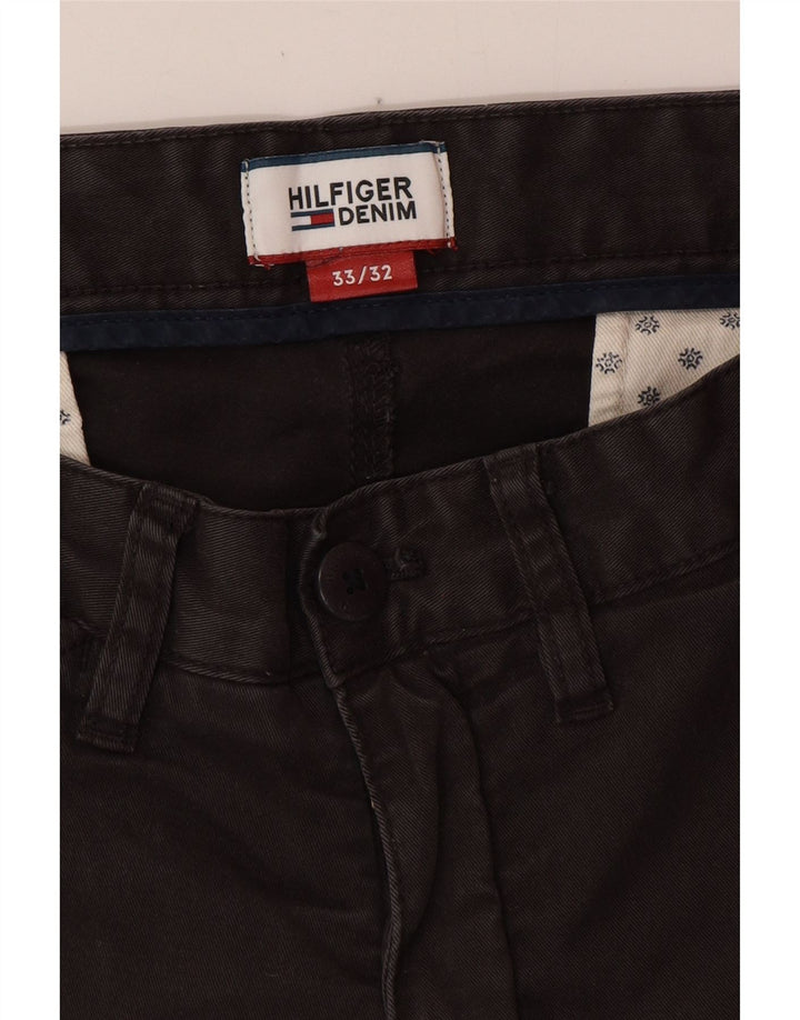 TOMMY HILFIGER Pantalón chino recto para hombre W33 L32 Algodón gris