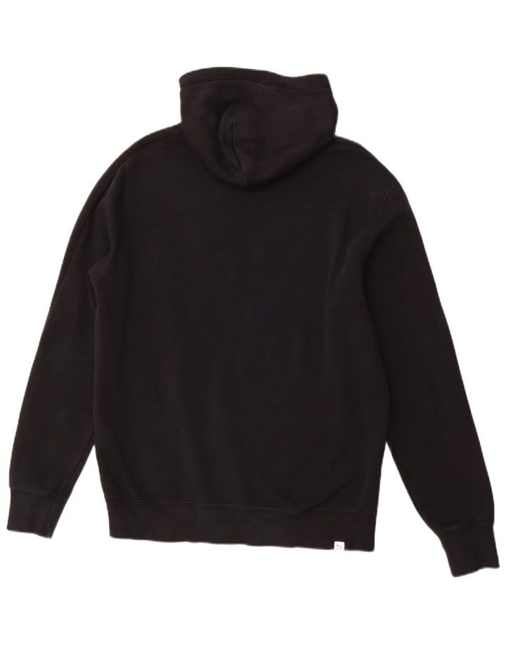 PUMA Sudadera con capucha gráfica para hombre Jersey mediano de algodón negro deportivo