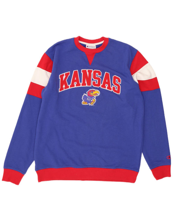 Champion Kansas Graphic Sudadera tipo jersey con diseño color block en azul grande para hombre