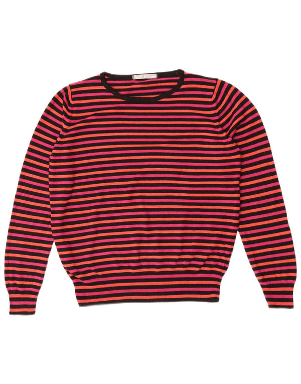 Marks & Spencer Jersey con Cuello Barco para Mujer UK 40 Mediano Rayas Rosas